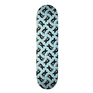 Cute brindle Frenchie in black & white digital art Skateboard Deck