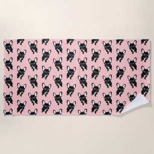 French Beach Towels Zazzle Cute Brindle Frenchie Is A Dreamer Beach Towel