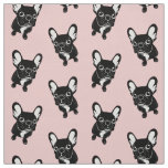 Cute brindle Frenchie is a dreamer Fabric