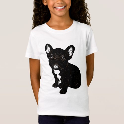 Cute Brindle Frenchie Puppy T_Shirt