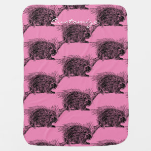 Cute Bristly Hedgehog Thunder_Cove Baby Blanket