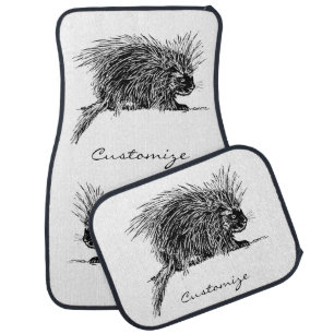 Cute Bristly Hedgehog Thunder_Cove Car Floor Mat