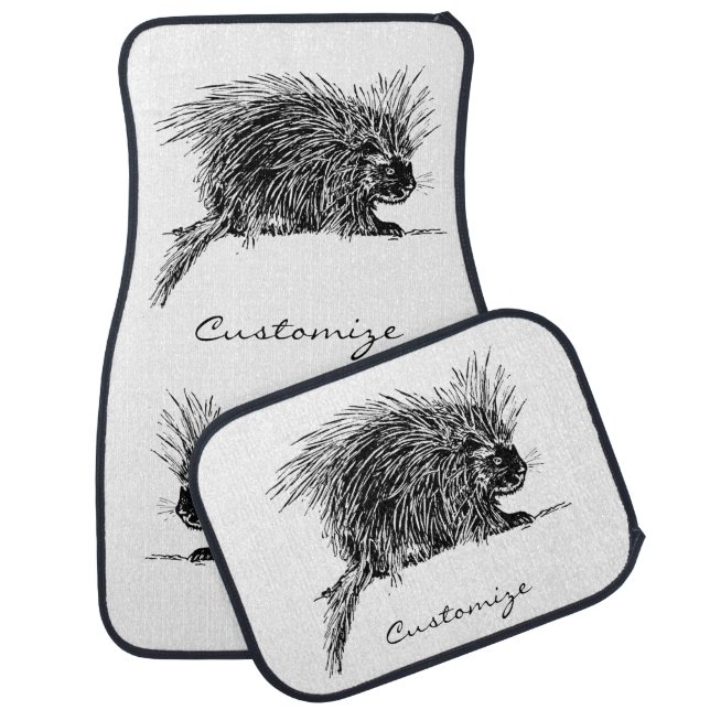 Cute Bristly Hedgehog Thunder_Cove Car Floor Mat (Set)