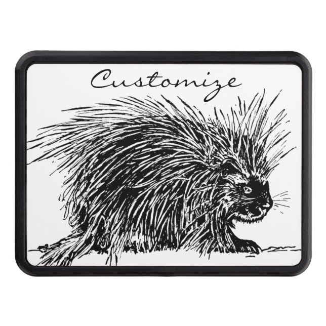 Cute Bristly Hedgehog Thunder_Cove Hitch Cover (Front)