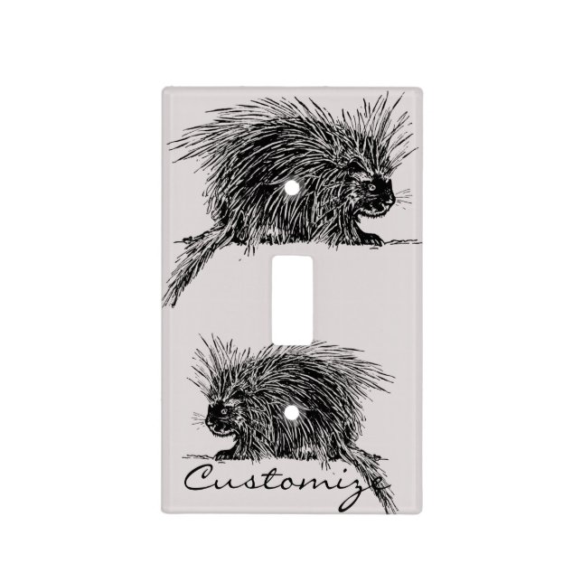Cute Bristly Hedgehog Thunder_Cove Light Switch Cover (Front)