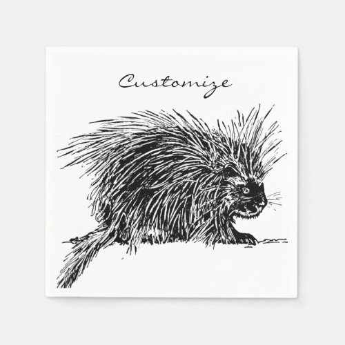 Cute Bristly Hedgehog Thunder_Cove Napkins