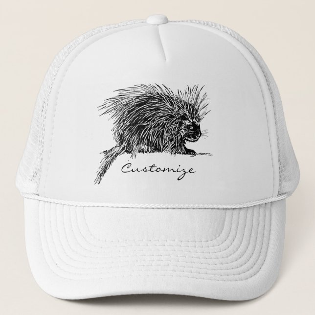 Cute Bristly Hedgehog Thunder_Cove Trucker Hat (Front)