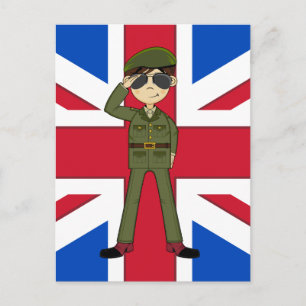 Cute British Army Soldier Postcard