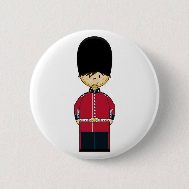 Cute British Royal Guard Badge Button (Front)