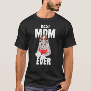 Cute British Short Hair Cat with Reindeer Costume  T-Shirt