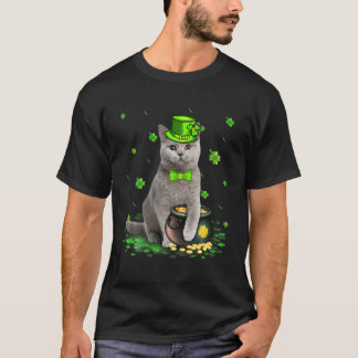 Cute British Shorthair Cat Lover St Patricks Day S T-Shirt