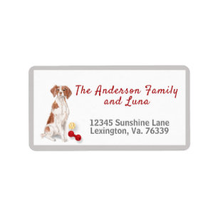 Cute Brittany Spaniel Toys Home Return Address Label