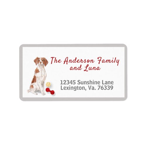 Cute Brittany Spaniel Toys Home Return Address  Label