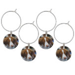 Cute Brittany Spaniel Wine Glass Charm