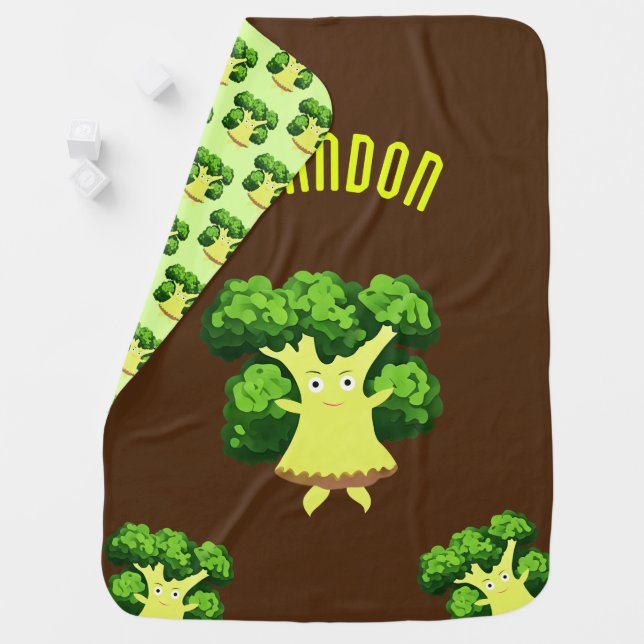Cute broccoli baby blanket (In Situ)