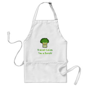 Cute Broccoli Pun Cartoon Design Adult Apron