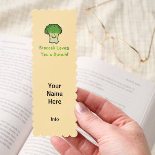 Cute Broccoli Pun Cartoon Design Bookmarks