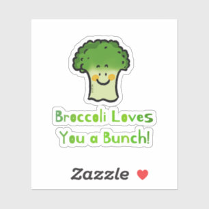 Cute Broccoli Pun Cartoon Design Sticker
