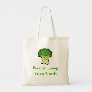 Cute Broccoli Pun Cartoon Design Tote Bag