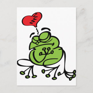 Cute Broken Heart, Anti Valentine's Day Frog Holiday Postcard