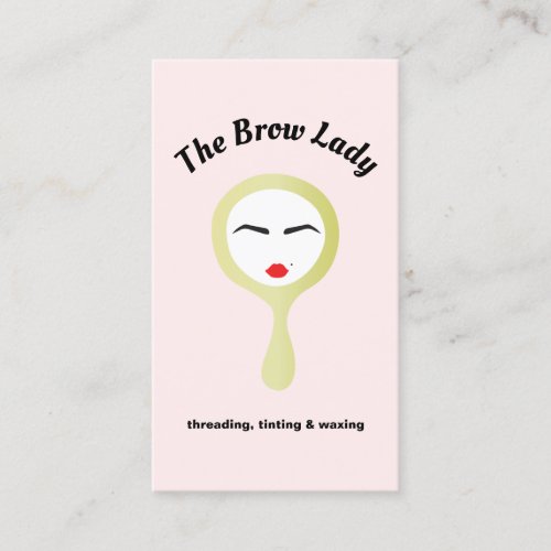 Cute  Brow Tinting Threading and Waxing Pink Business Card