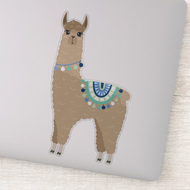 Cute Brown Alpaca Sticker (Detail)
