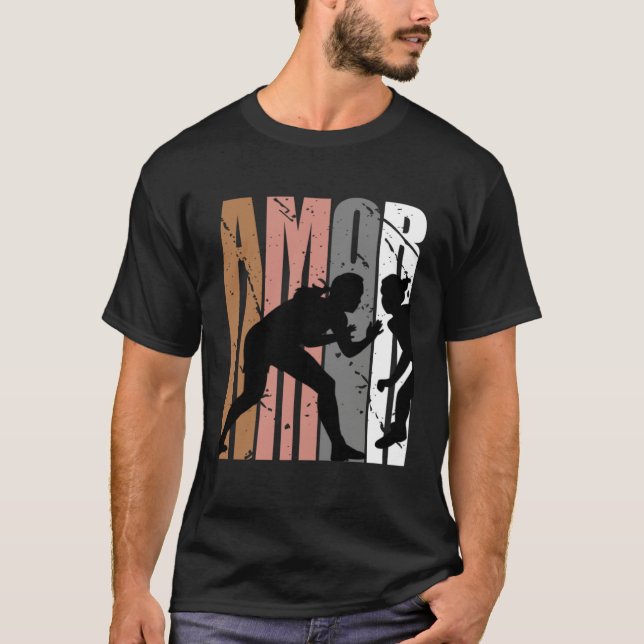 Cute Brown Amor Wrestling Motivational Girls Teen  T-Shirt (Front)