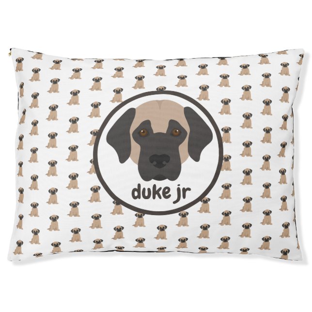 Cute brown and cream puppy print Dog Bed (Front)