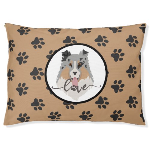 Cute brown and gray paw print modern  pet bed