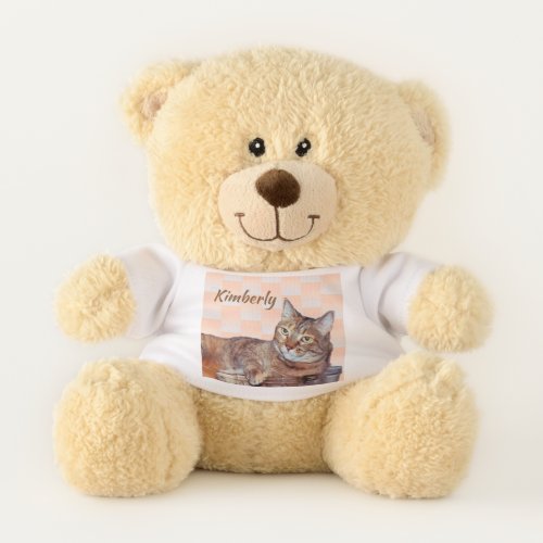 Cute Brown and Orange Tabby Cat Teddy Bear