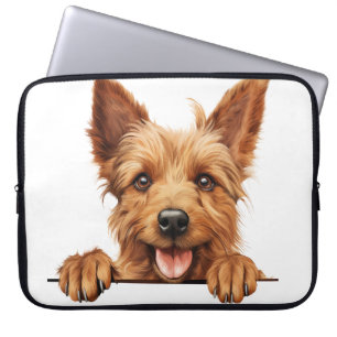 CUTE BROWN AUSTRALIAN TERRIER PUPPY DOG LAPTOP SLEEVE