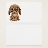 Cute Brown Baby Bunny Wearing Glasses (Front & Back)