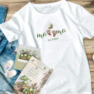 Cute Brown Baby Feet Heart Mama and Caterpillar Tri-Blend Shirt