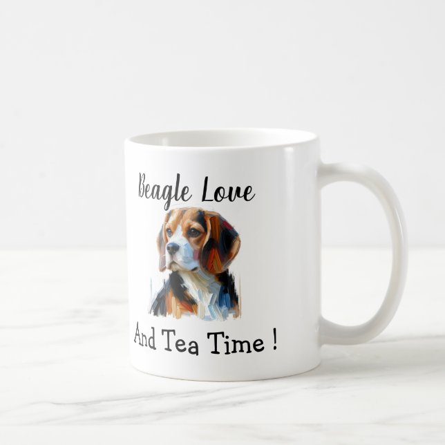 Cute Brown beagle Personalize Coffee Mug (Right)