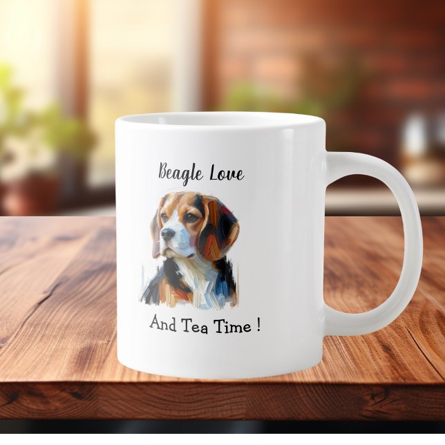Cute Brown beagle Personalize Giant Coffee Mug (Creator Uploaded)