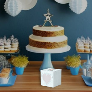 Cute Brown Bear Boy Blue Blanket Favor Boxes