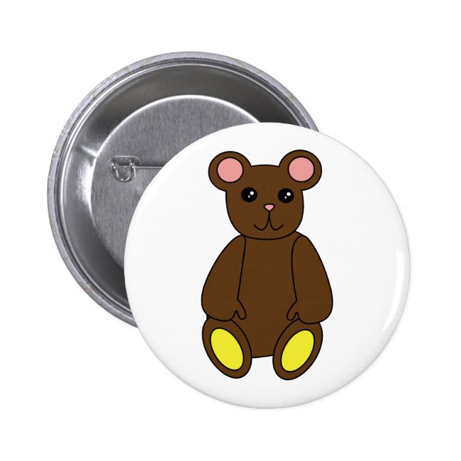 Cute Brown Bear Button