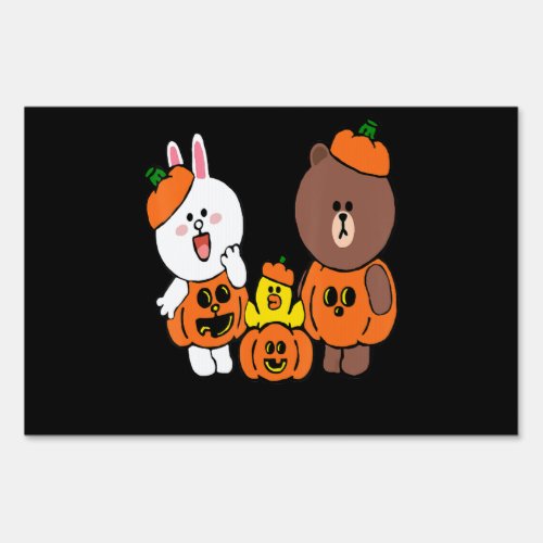 Cute Brown Bear Cony Bunny Rabbit Duck Pumpkin Sign