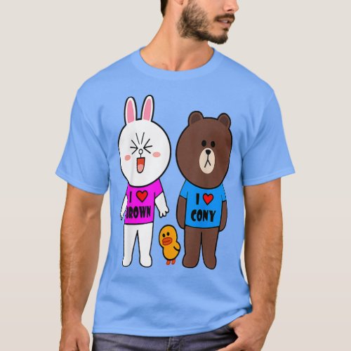 Cute brown bear cony bunny rabbit duck we love eac T_Shirt