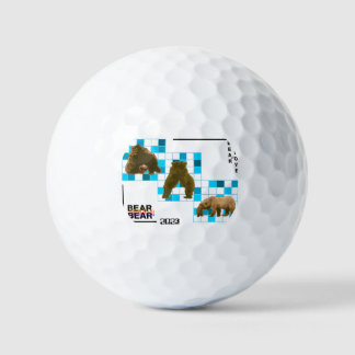 Cute Brown Bear In Love Golf Balls