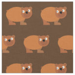Cute Brown Bear Kid Baby Nursery Brown Fabric