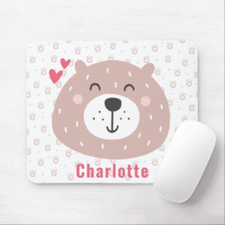 Cute Brown Bear - Personalized Kids Mouse Pad