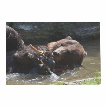 Cute Brown Bear Placemat by WildlifeAnimals at Zazzle