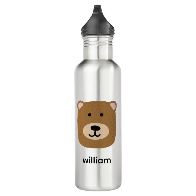 Cute brown bear stainless steel water bottle (Right)