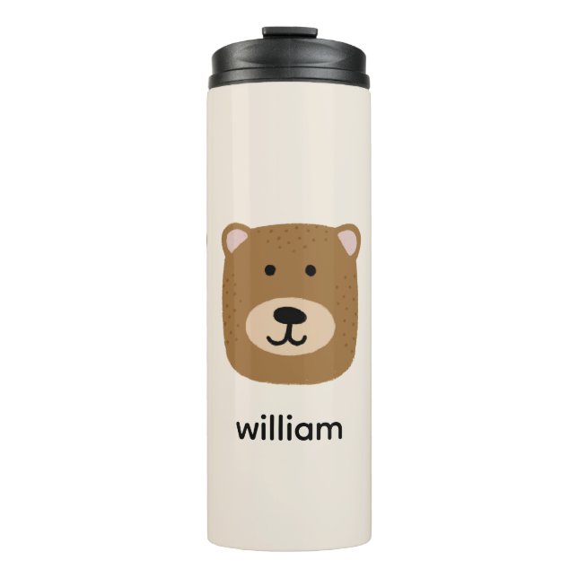 Cute brown bear thermal tumbler (Front)