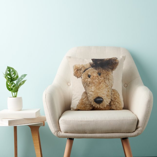 Cute Brown Bear Throw Pillow (Chair)