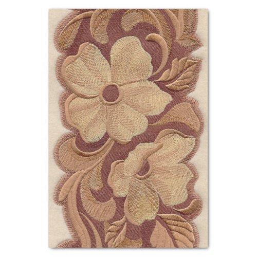 cute brown beige cowgirl western country floral tissue paper