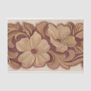 cute brown beige cowgirl western country floral tissue paper