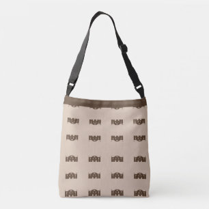 Cute Brown & Beige Pattern Crossbody Bag