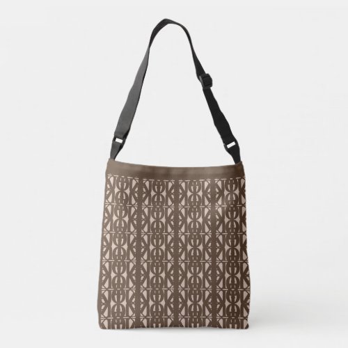 Cute Brown  Beige Pattern Crossbody Bag